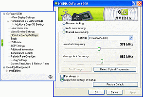 Forceware Clock Frequency tab