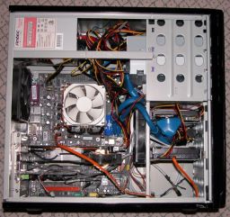 Side view of open case