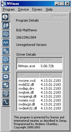 NVmax Programs Details tab view