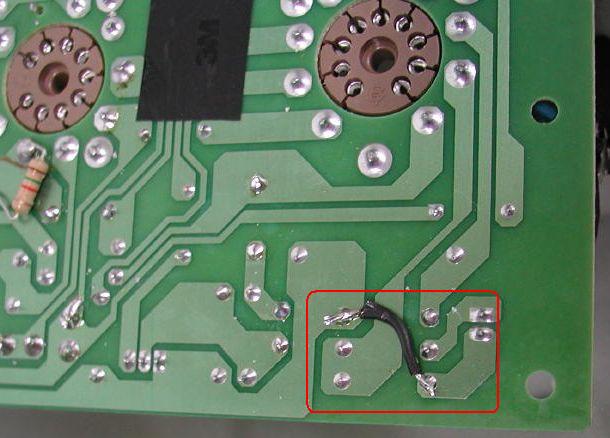 Grounding jumper soldered to back of Valve Jr. PCB
