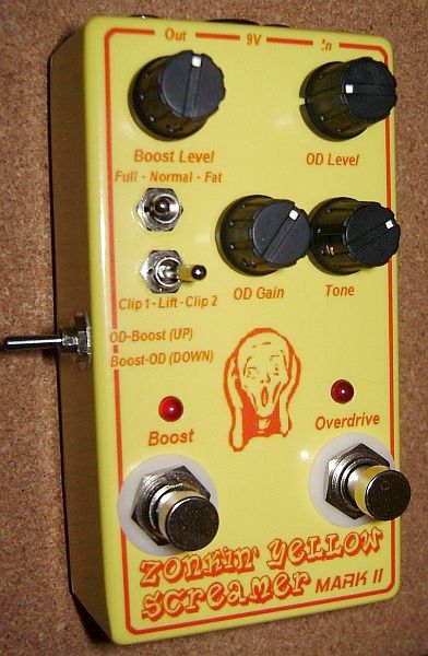 'ZYS Mark II' overdrive/boost pedal - top